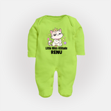 Little Miss Attitude Personalized Full Body Suit - LIME GREEN - New Born (Chest 7.5")