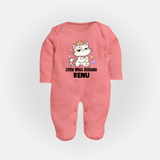 Little Miss Attitude Personalized Full Body Suit - PEACH - New Born (Chest 7.5")