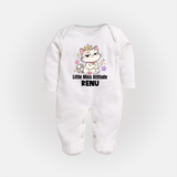 Little Miss Attitude Personalized Full Body Suit - WHITE - New Born (Chest 7.5")