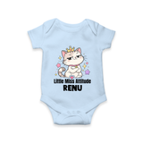 Little Miss Attitude Personalized Romper - BABY BLUE - New Born (Chest 14")