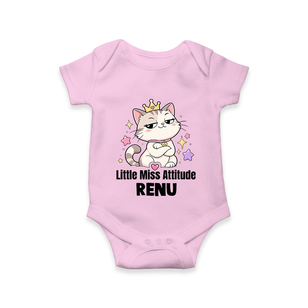 Little Miss Attitude Personalized Romper - BABY PINK - New Born (Chest 14")