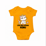 Little Miss Attitude Personalized Romper - CHROME YELLOW - New Born (Chest 14")