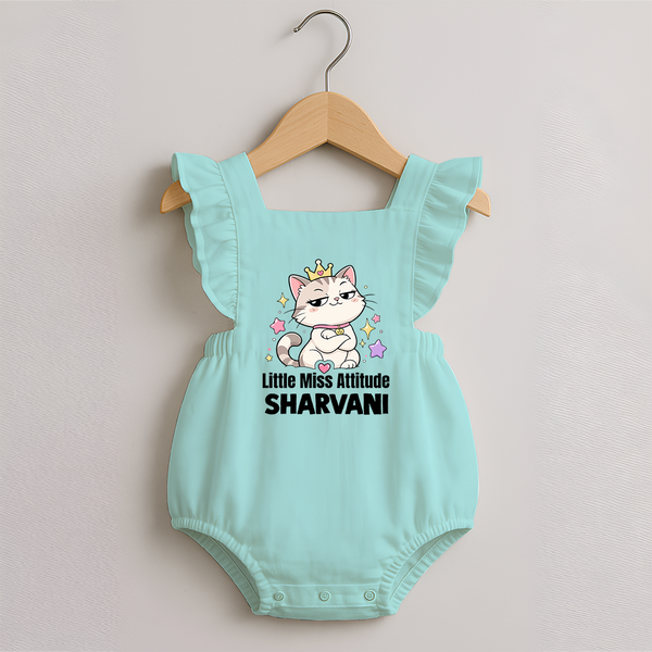 Little Miss Attitude Personalized Romper Frock - MINT GREEN - 0 - 3 Months Old (Chest 19")
