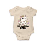 Little Miss Attitude Personalized Romper - IVORY - New Born (Chest 14")