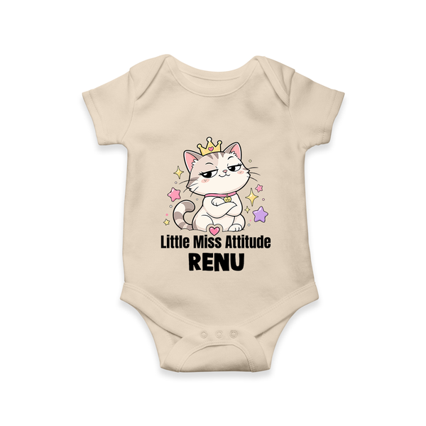 Little Miss Attitude Personalized Romper - IVORY - New Born (Chest 14")