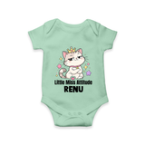 Little Miss Attitude Personalized Romper - MINT GREEN - New Born (Chest 14")