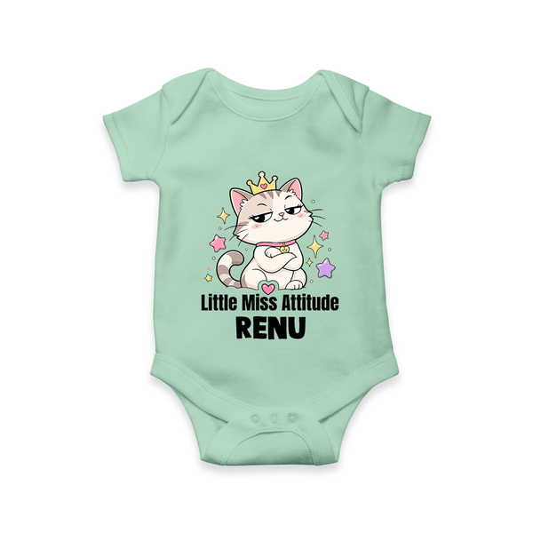 Little Miss Attitude Personalized Romper - MINT GREEN - New Born (Chest 14")