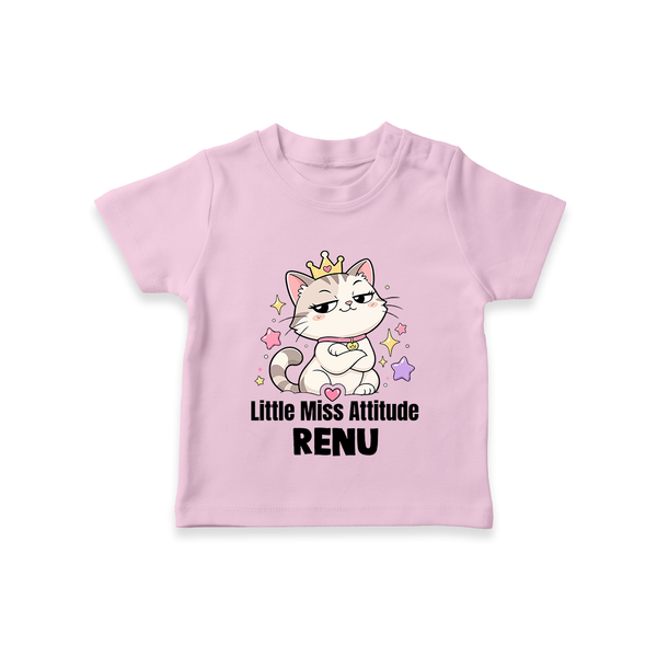 Little Miss Attitude Personalized TShirt - BABY PINK - 0-5 Months Old (Chest 17")