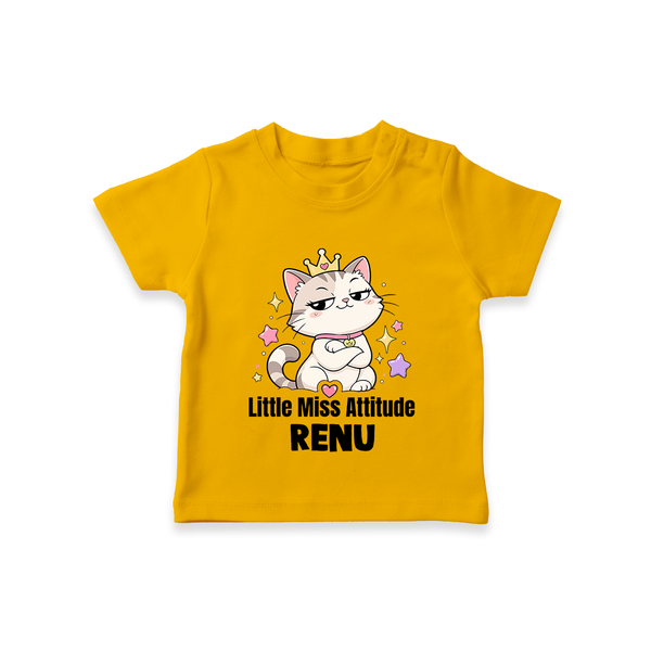 Little Miss Attitude Personalized TShirt - CHROME YELLOW - 0-5 Months Old (Chest 17")