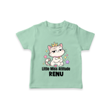 Little Miss Attitude Personalized TShirt - MINT GREEN - 0-5 Months Old (Chest 17")