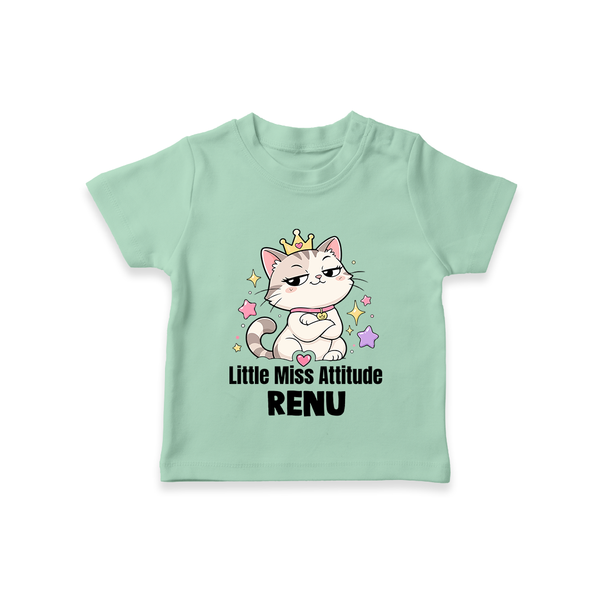 Little Miss Attitude Personalized TShirt - MINT GREEN - 0-5 Months Old (Chest 17")
