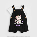 Little Miss Attitude Personalized Dungaree - BLACK - 0 - 5 Months Old (Chest 18")