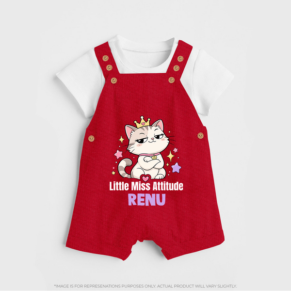 Little Miss Attitude Personalized Dungaree - RED - 0 - 5 Months Old (Chest 18")