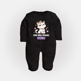 Little Miss Attitude Personalized Full Body Suit - BLACK - New Born (Chest 7.5")
