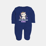 Little Miss Attitude Personalized Full Body Suit - NAVY BLUE - New Born (Chest 7.5")