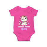 Little Miss Attitude Personalized Romper - HOT PINK - New Born (Chest 14")