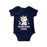 Little Miss Attitude Personalized Romper - NAVY BLUE - New Born (Chest 14")