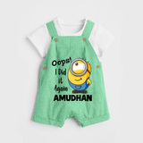 Oops! I Did It Again Personalized Dungaree - GREEN - 0 - 5 Months Old (Chest 18")