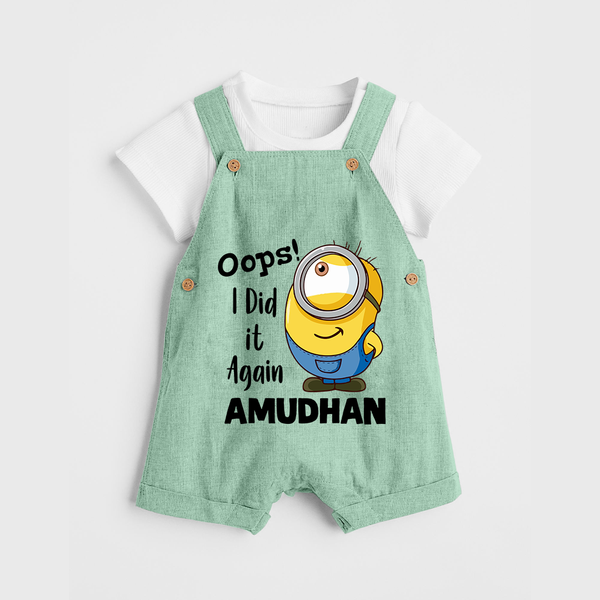 Oops! I Did It Again Personalized Dungaree - MINT GREEN - 0 - 5 Months Old (Chest 18")