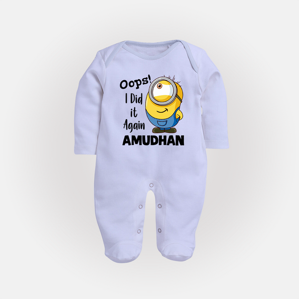 Oops! I Did It Again Personalized Full Body Suit - BABY BLUE - New Born (Chest 7.5")