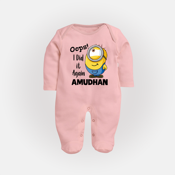 Oops! I Did It Again Personalized Full Body Suit - BABY PINK - New Born (Chest 7.5")