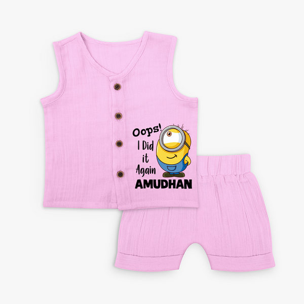 Oops! I Did It Again Personalized Jabla Set - BABY PINK - 0 - 3 Months Old (Chest 9.8")