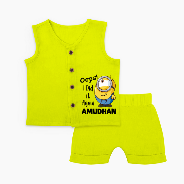 Oops! I Did It Again Personalized Jabla Set - LIME GREEN - 0 - 3 Months Old (Chest 9.8")