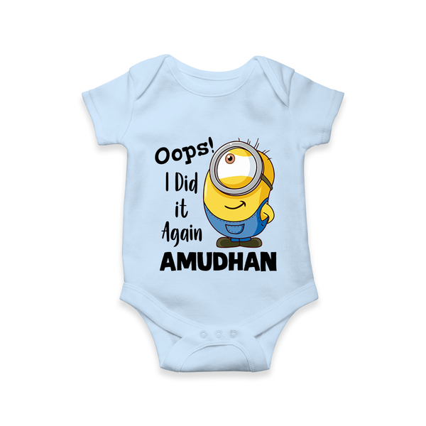 Oops! I Did It Again Personalized Romper - BABY BLUE - New Born (Chest 14")