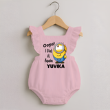 Oops! I Did It Again Personalized Romper Frock - BABY PINK - 0 - 3 Months Old (Chest 19")