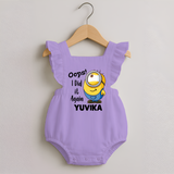 Oops! I Did It Again Personalized Romper Frock - LILAC - 0 - 3 Months Old (Chest 19")