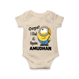 Oops! I Did It Again Personalized Romper - IVORY - New Born (Chest 14")