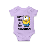 Oops! I Did It Again Personalized Romper - LILAC - New Born (Chest 14")