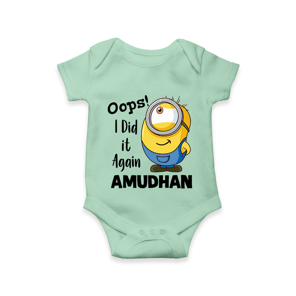Oops! I Did It Again Personalized Romper - MINT GREEN - New Born (Chest 14")