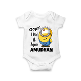 Oops! I Did It Again Personalized Romper - WHITE - New Born (Chest 14")