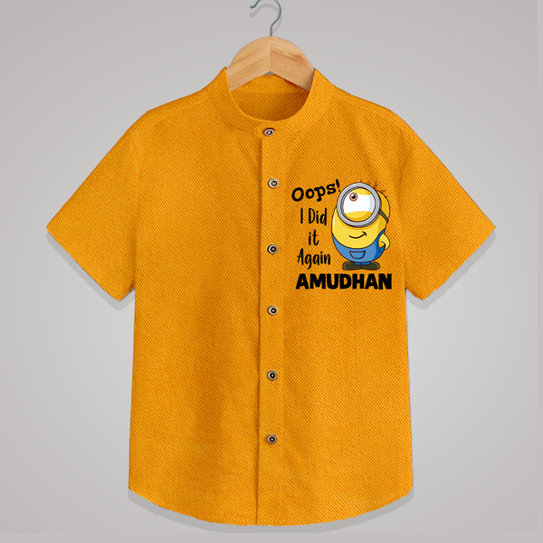 Oops! I Did It Again Personalized Shirt - CHROME YELLOW - 0 - 6 Months Old (Chest 23")