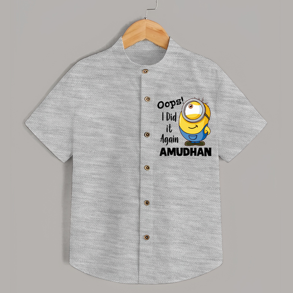 Oops! I Did It Again Personalized Shirt - GREY - 0 - 6 Months Old (Chest 23")
