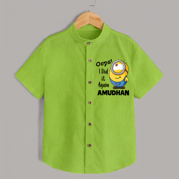 Oops! I Did It Again Personalized Shirt - LIME GREEN - 0 - 6 Months Old (Chest 23")