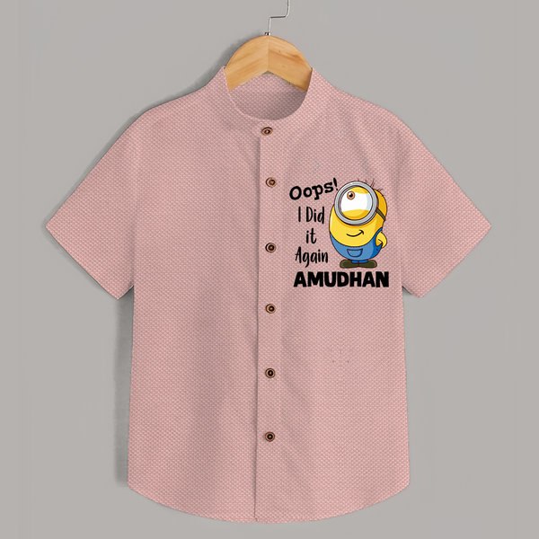 Oops! I Did It Again Personalized Shirt - PEACH - 0 - 6 Months Old (Chest 23")