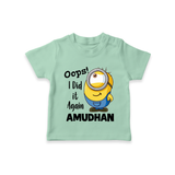 Oops! I Did It Again Personalized TShirt - MINT GREEN - 0-5 Months Old (Chest 17")