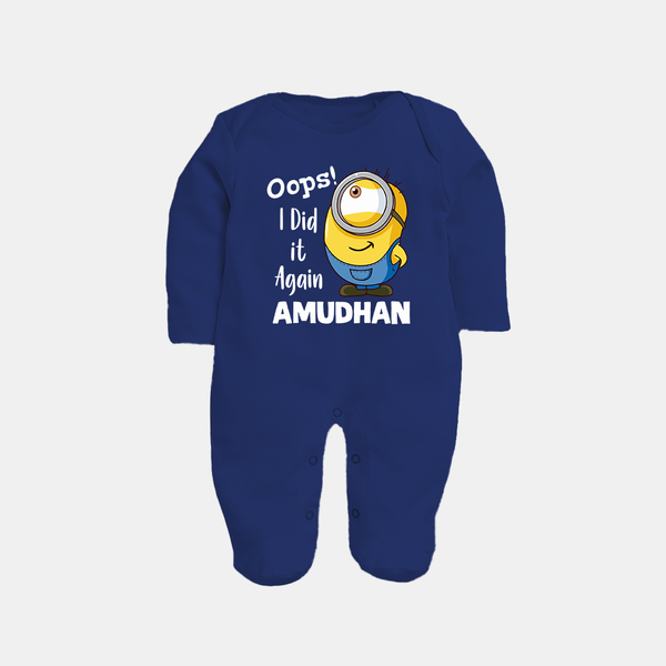 Oops! I Did It Again Personalized Full Body Suit - NAVY BLUE - New Born (Chest 7.5")