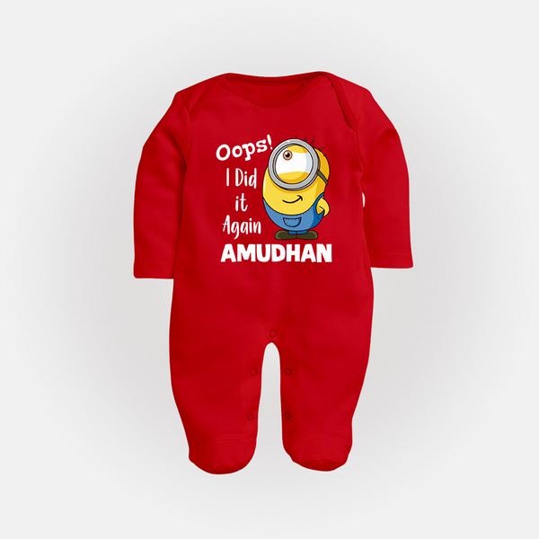 Oops! I Did It Again Personalized Full Body Suit - RED - New Born (Chest 7.5")