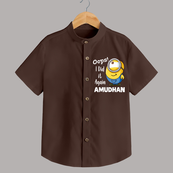 Oops! I Did It Again Personalized Shirt - CHOCOLATE BROWN - 0 - 6 Months Old (Chest 23")
