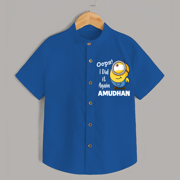 Oops! I Did It Again Personalized Shirt - COBALT BLUE - 0 - 6 Months Old (Chest 23")