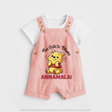 Too Cute To Blame Personalized Dungaree - PEACH - 0 - 5 Months Old (Chest 18")