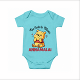 Too Cute To Blame Personalized Romper - ARCTIC BLUE - New Born (Chest 14")