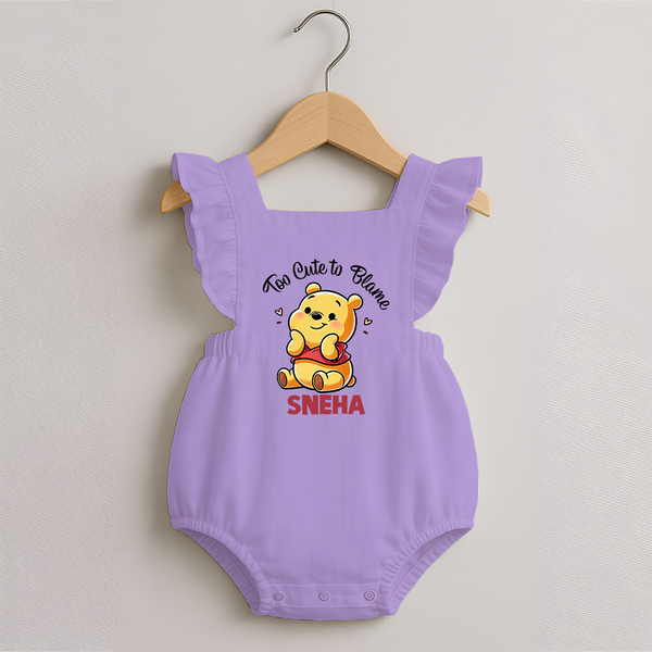 Too Cute To Blame Personalized Romper Frock - LILAC - 0 - 3 Months Old (Chest 19")