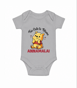 Too Cute To Blame Personalized Romper - GREY - New Born (Chest 14")