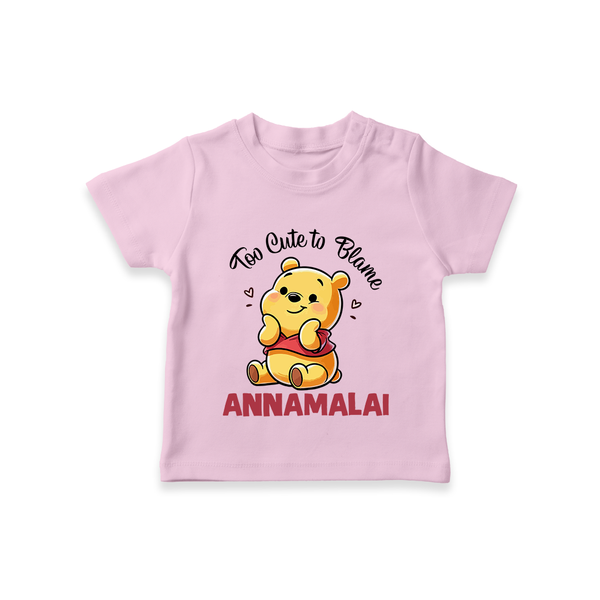 Too Cute To Blame Personalized TShirt - BABY PINK - 0-5 Months Old (Chest 17")