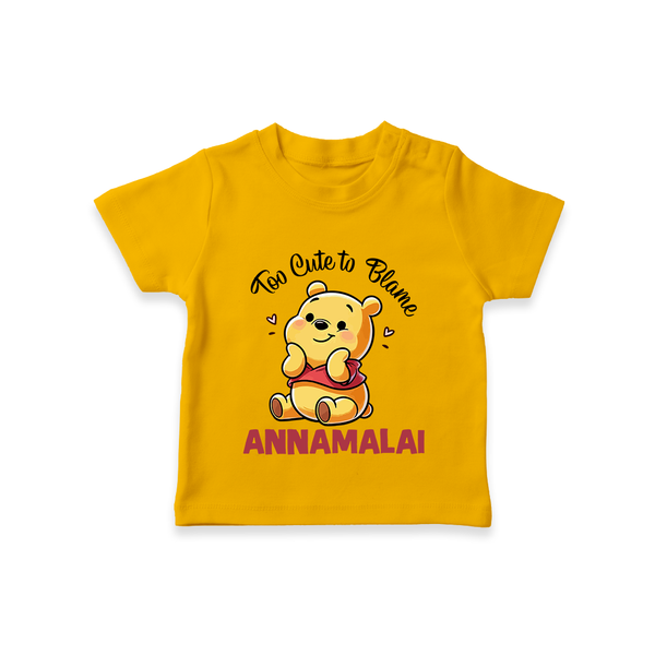 Too Cute To Blame Personalized TShirt - CHROME YELLOW - 0-5 Months Old (Chest 17")