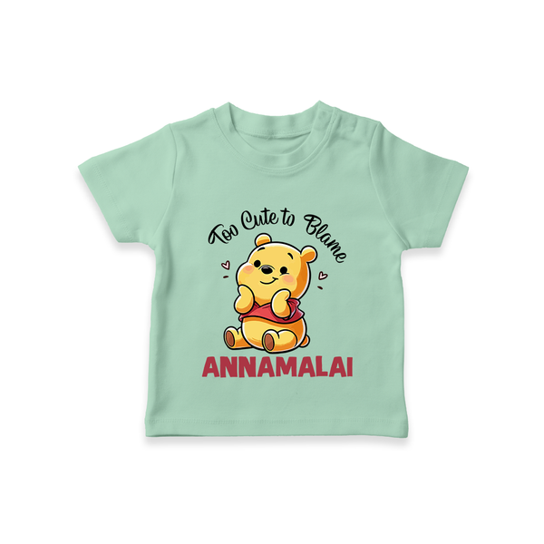 Too Cute To Blame Personalized TShirt - MINT GREEN - 0-5 Months Old (Chest 17")